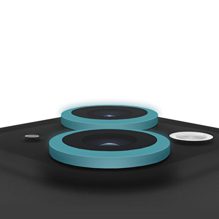 Buff iPhone 15 / 15 Plus Neon Metal Lens Koruyucu Sky Blue