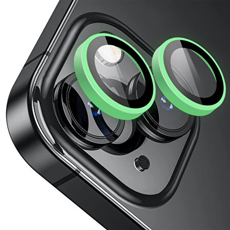 Buff iPhone 15 / 15 Plus Neon Metal Lens Koruyucu Green