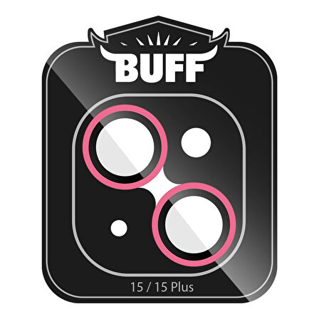 Buff iPhone 15 / 15 Plus Neon Metal Lens Koruyucu Pink