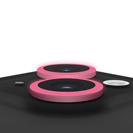 Buff iPhone 15 / 15 Plus Neon Metal Lens Koruyucu Pink