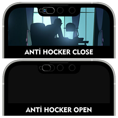 Buff iPhone 14 Plus / 13 Pro Max 5D Glass Anti Hacker Ekran Koruyucu