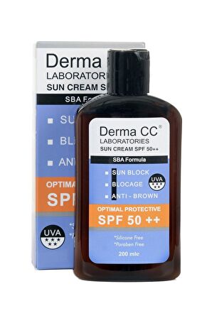 Derma CC LABORATORIES Güneş Kremi Spf50++ (PLUS PLUS) 200 ML - ANTI BROWN / SUN BLOCK