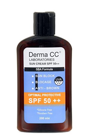 Derma CC LABORATORIES Güneş Kremi Spf50++ (PLUS PLUS) 200 ML - ANTI BROWN / SUN BLOCK