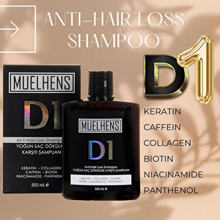 MUELHENS D1 ANTI HAIR LOSS SHAMPOO - YOĞUN DÖKÜLME KARŞITI ONARIM ŞAMPUANI 500 ML