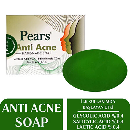 PEARS ORIGINAL HAND MADE ANTI ACNE SKIN AND BODY SOAP - EL YAPIMI AKNE KARŞITI CİLT ve VÜCUT SABUNU 120 GR