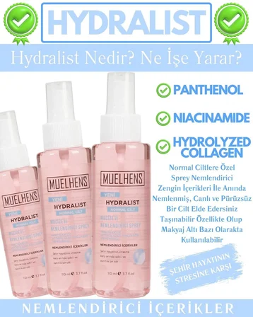 MUELHENS HYDRALIST MUCİZEVİ NEMLENDİRİCİ SPREY NORMAL CİLT 110 ML