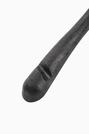 10'lu DCK 40cm Ahşap Görünümlü Dolgulu Plastik Üst Grup Askısı - Siyah