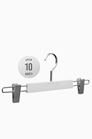 10'lu PMS 40cm Soft Touch Kaplamalı Plastik Askı - Beyaz