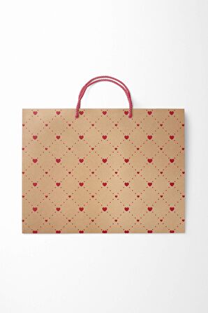 25'li 5 Desi Pure Love Seri Kraft Çanta 40x30x12cm - Esmer