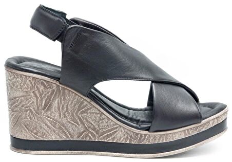 VENÜS 2015713Y DOLGU TOPUK DERİ GENÇ KADIN SANDALET