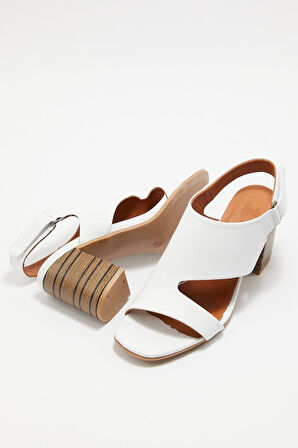 VENÜS 2108502Y KALIN TOPUK DERİ KADIN SANDALET