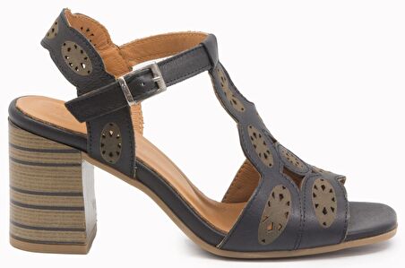 VENÜS 2108503Y KALIN TOPUK DERİ KADIN SANDALET