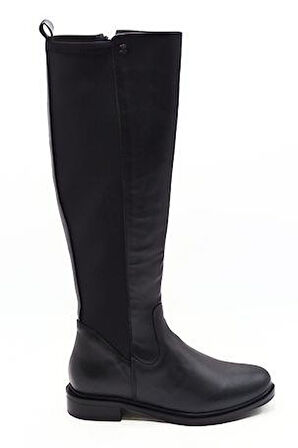 VENÜS 20711K DÜZ TOPUK STREÇ DETAYLI GÜNLÜK DERİ KADIN ÇİZME