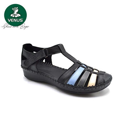 VENÜS 23033319Y YANI AÇIK KAFESLİ DERİ KADIN SANDALET
