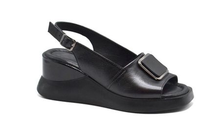 VENÜS 2409302Y DOLGU TOPUK FASHİON DERİ KADIN SANDALET