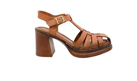 VENÜS 2413401Y PLATFORM TOPUK DERİ KADIN SANDALET