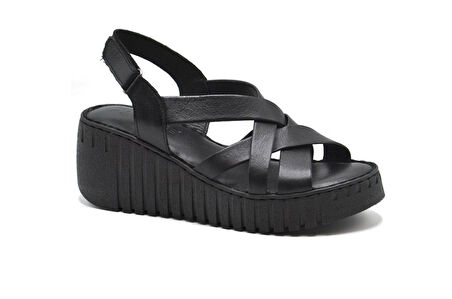 VENÜS 24340254Y DOLGU TOPUK YUMUŞAK DERİ KADIN SANDALET