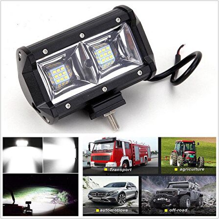 18 Ledli 54W Metal Kasalı Off Road Gündüz Yayıcı Sis Lambası 12V