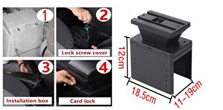 6 USB Portlu Kromajlı Süper Lüks Kolçak Kol Dayama Siyah