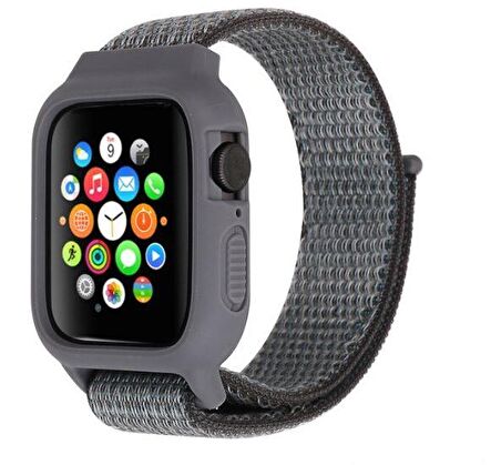 Apple Watch 1 2 3 4 5 42mm 44mm Zırhlı Loop Örgü Kılıf TME Kordon