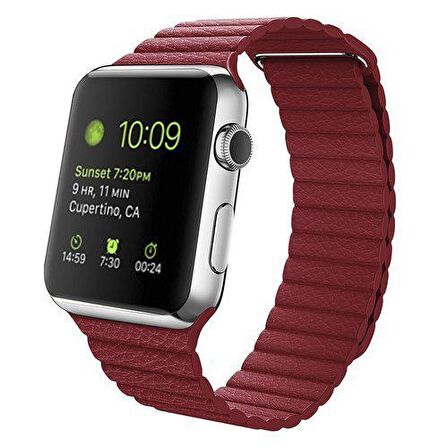 Apple Watch 3 4 5 6 7 Seri 42mm 44mm 45mm Leather Loop TME Kordon