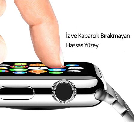 Apple Watch 4 5 40 mm Uyumlu  3D Tam Kaplayan Cam Ekran Koruyucu Filmi
