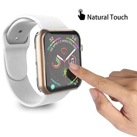 Apple Watch 7 Serisi 45mm Uyumlu  Silikon Şeffaf Kılıf Ekran Koruyucu