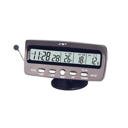 Araba Araç Oto Çok Fonksiyonlu İç ve Dış Termometre Saat Voltmetre Vst7045