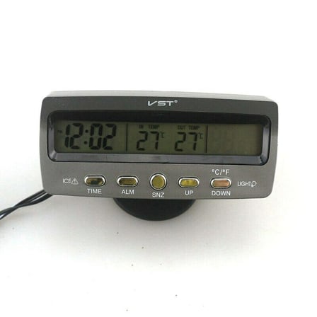 Araba Araç Oto Çok Fonksiyonlu İç ve Dış Termometre Saat Voltmetre Vst7045