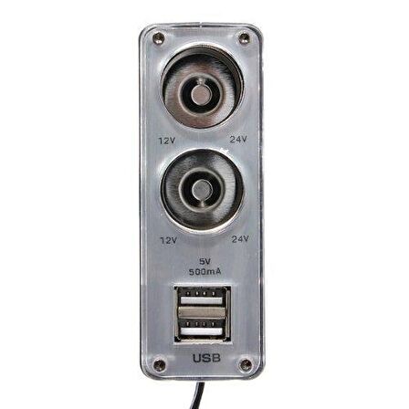 Araç Çakmak Çoklayıcı 2 Çakmak 2 Usb Çoğaltıcı Araba Soket