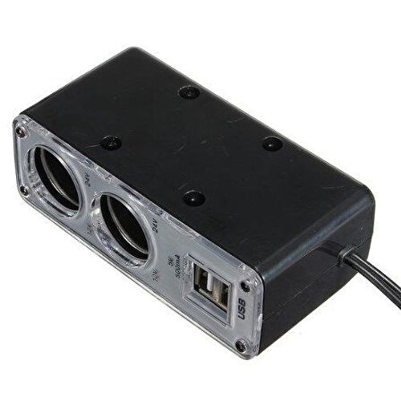 Araç Çakmak Çoklayıcı 2 Çakmak 2 Usb Çoğaltıcı Araba Soket