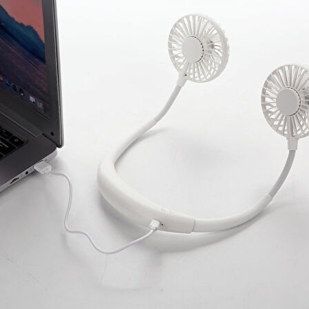 Boyun Askılı 3 Kademeli Şarjlı Spor Taşınabilir Vantilatör Fan