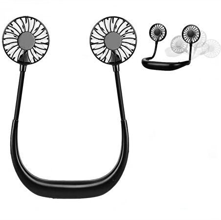 Boyun Askılı 3 Kademeli Şarjlı Spor Taşınabilir Vantilatör Fan