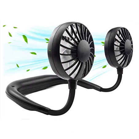 Boyun Askılı 3 Kademeli Şarjlı Spor Taşınabilir Vantilatör Fan