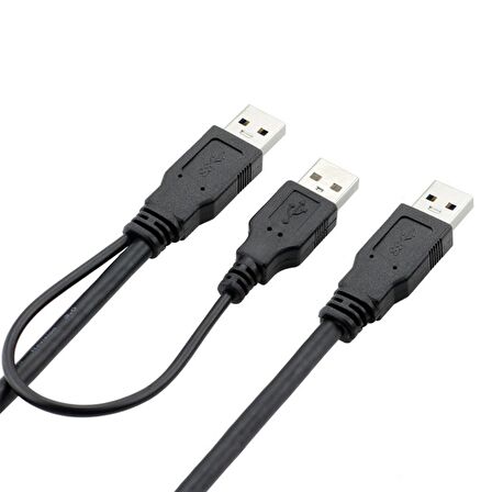 Harici Diskler için Y Kablo 3 Uçlu Usb 2.0 Kablo