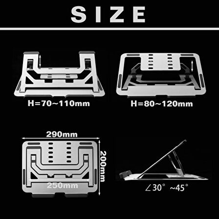 Macbook Notebook Taşınabilir Ayarlanabilir Ergonomik Stand ND06