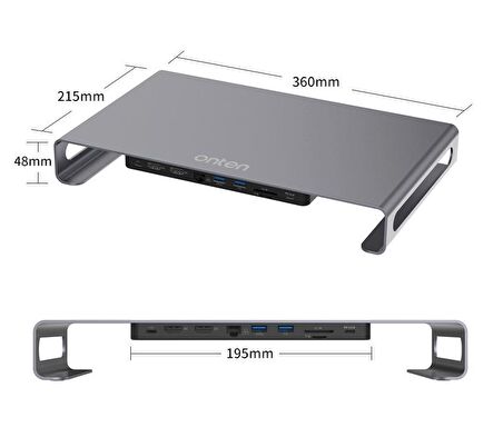 Onten 9in1 Macbook Notebook Type-C Notebook Stand Dock