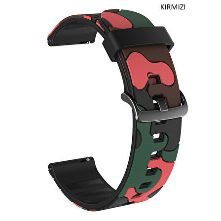 Samsung Gear S3 Gear Watch 3 45mm Kamuflaj Uyumlu Kordon Kayış 22mm