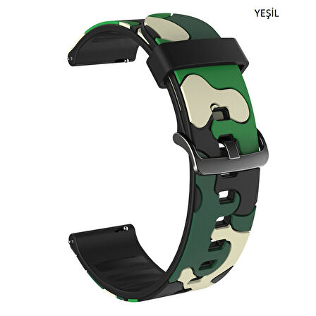 Samsung Gear Watch 3 41mm Active 2 40 44mm Uyumlu Kamuflaj Kordon 20mm