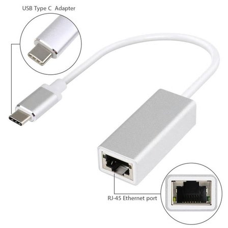Type-C Gigabit RJ45 Ethernet Lan Bağlantı Çevirici Adaptörü