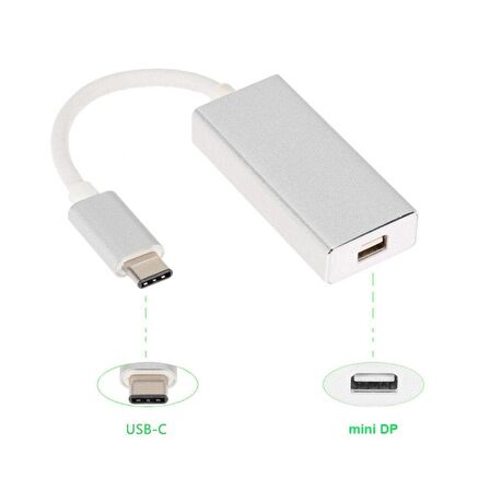 Type-C to Mini Displayport MiniDp Görüntü Aktarım Kablosu