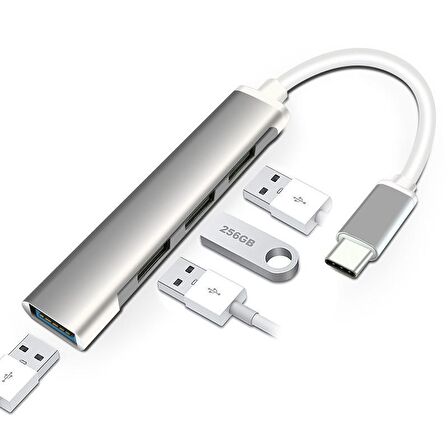 Type-C Usb 3.1 den 4 Adet USB 3.0 HUB Otg Çoğaltıcı Adaptörü C809