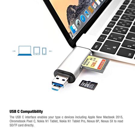 Type-C Usb 3.1 Micro Usb Usb 3.0 SD TF Micro SD Kart Okuyucu