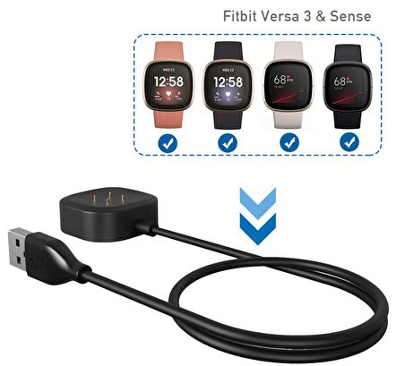 Fitbit Versa 3 Fitbit Sense Akıllı Saat Şarj Cihazı