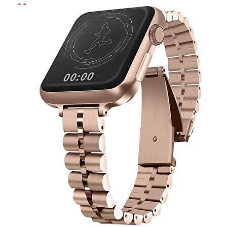 Apple Watch 4 5 6 7 45mm 44mm 42mm Slim Baklalı Band Kordon Kayış