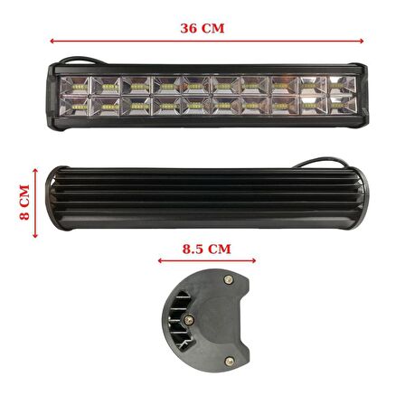 240w 80 Led Quattro Off Road Gündüz Sis Farı Lambası 36cm 12V