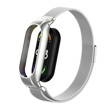 Xiaomi Mi Band 7 Uyumlu Metal Hasır Manyetik Kordon Kayış