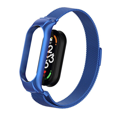 Xiaomi Mi Band 7 Uyumlu Metal Hasır Manyetik Kordon Kayış