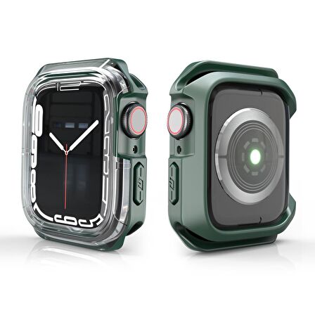 Apple Watch 7 8 45mm Uyumlu Rugged Kasa Koruyucu 360 Tam Koruma