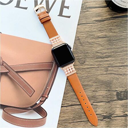 Apple Watch 2 3 4 5 6 7 8 41mm 40mm 38mm İnci Taşlı Kordon